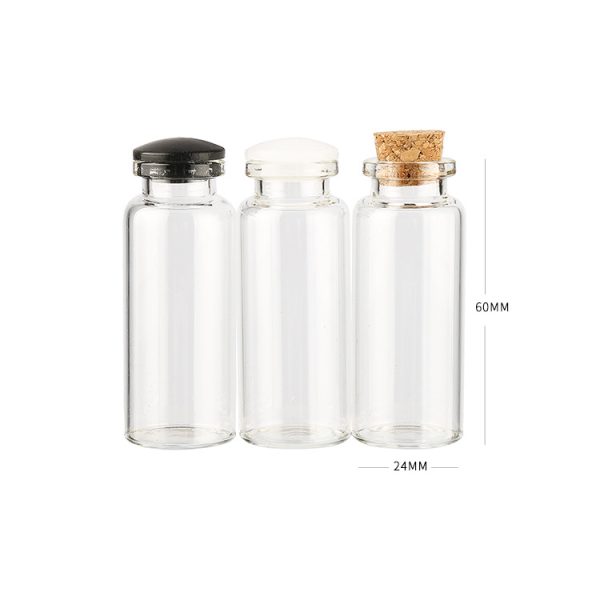 Spot supply 24x60mm wishing bottle 15ml thickened transparent tube glass bottle cork bottle, china factory best price