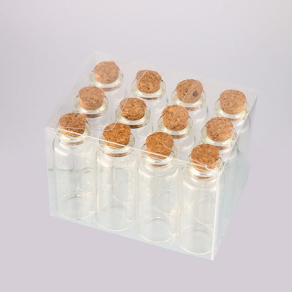 Spot supply 24x60mm wishing bottle 15ml thickened transparent tube glass bottle cork bottle, china manufacturer cheap price