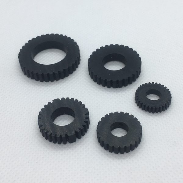 Black silicone gear high temperature resistant outer diameter 13-29 laser printer silicone processing production open mold custom, china supplier good price