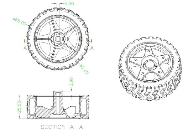 TT motor rubber tire smart car chassis wheel reducer motor wheel model wheel DIY robot, china supplier wholesale