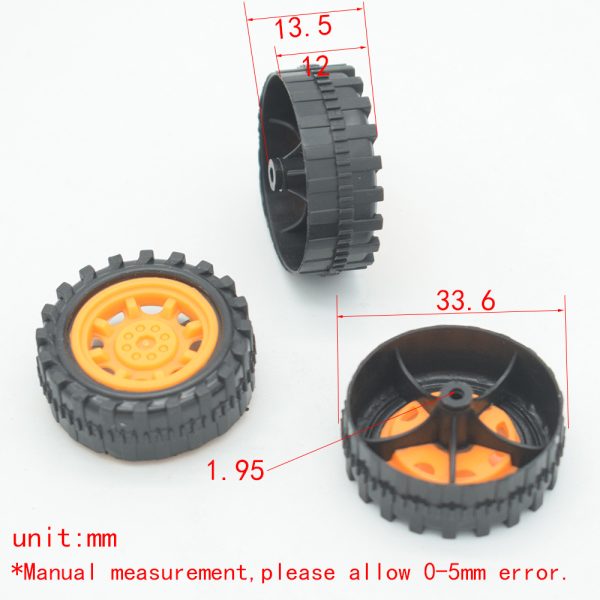 2*34 yellow plastic wheel toy wheel steering gear model aircraft toy accessories STEMDIY handmade, china manufacturer cheap price