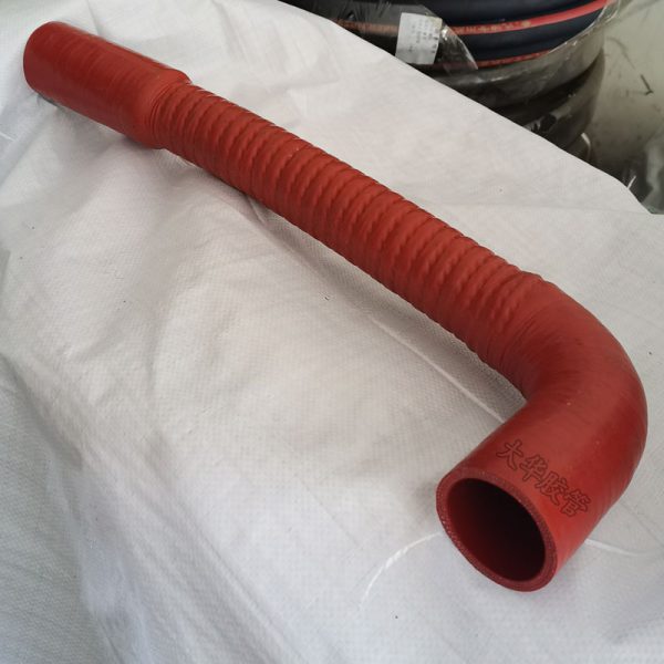 Red Negative Pressure Resistant Corrugated Steel Wire Silicone Elbow Elbow, china factory manufacturer